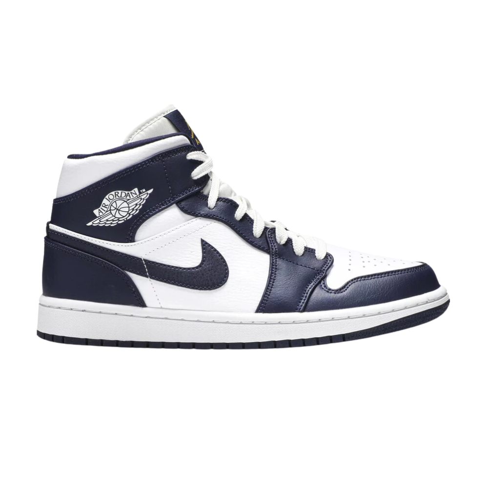 Jordan 1 Mid White Metallic Gold Obsidian