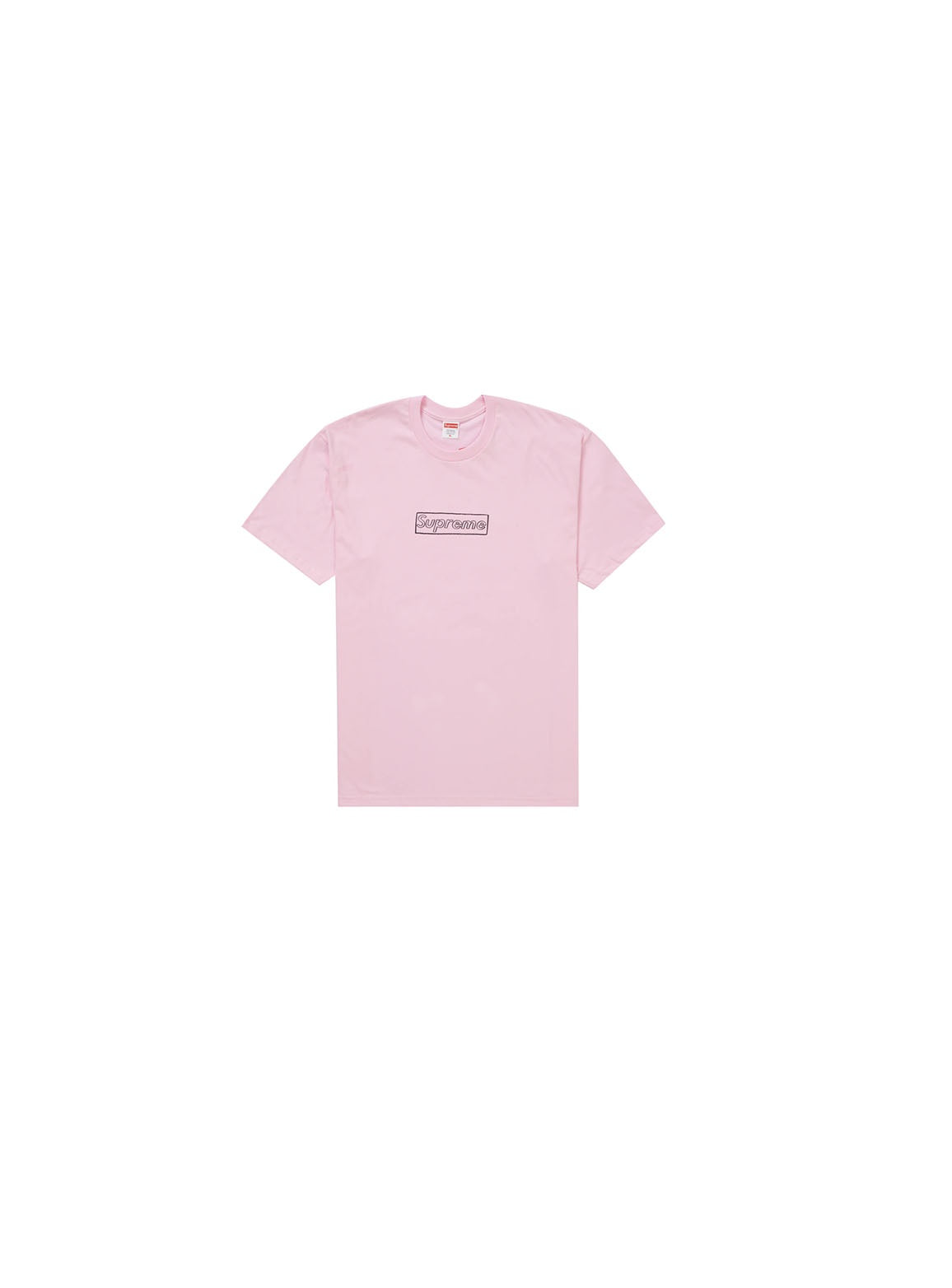 Supreme KAWS Chalk Logo Tee Pink