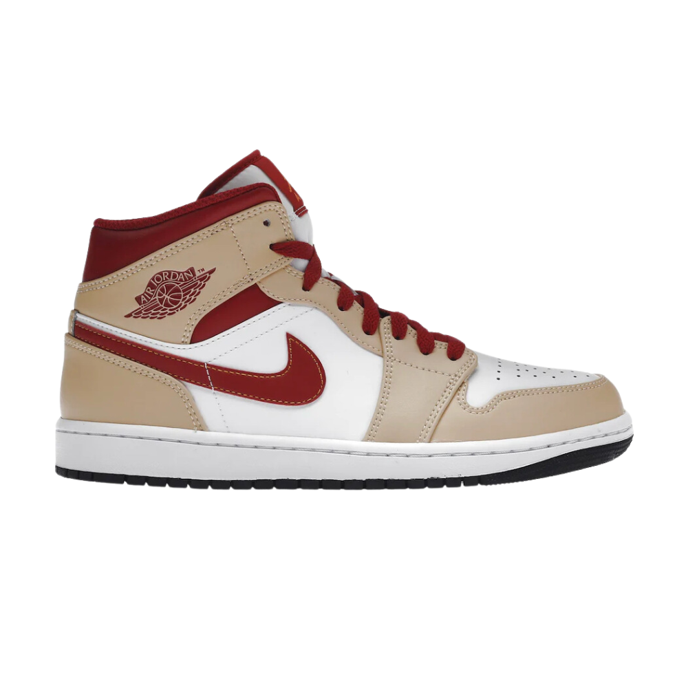 Jordan 1 Mid Beige White Red