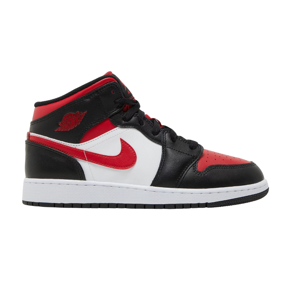 Jordan 1 Mid Black Fire Red (GS)