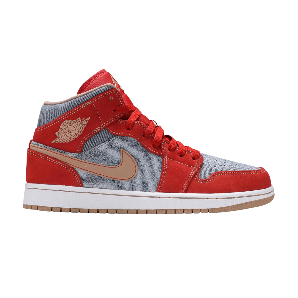 Jordan 1 Mid Denim Red