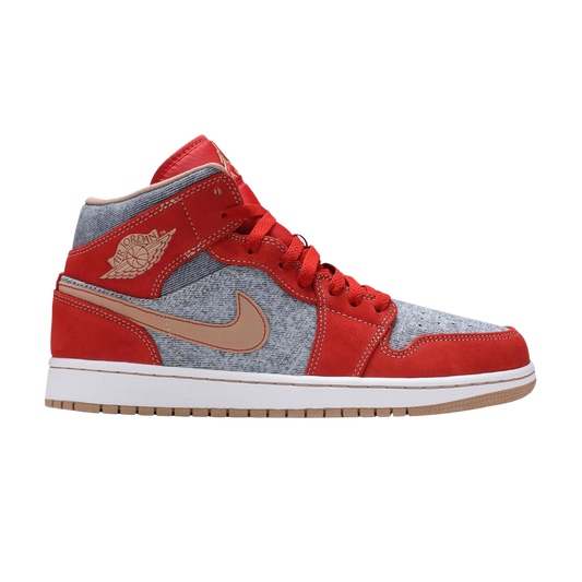 Jordan 1 Mid Denim Red